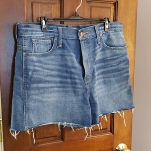 High rise denim cutoff short